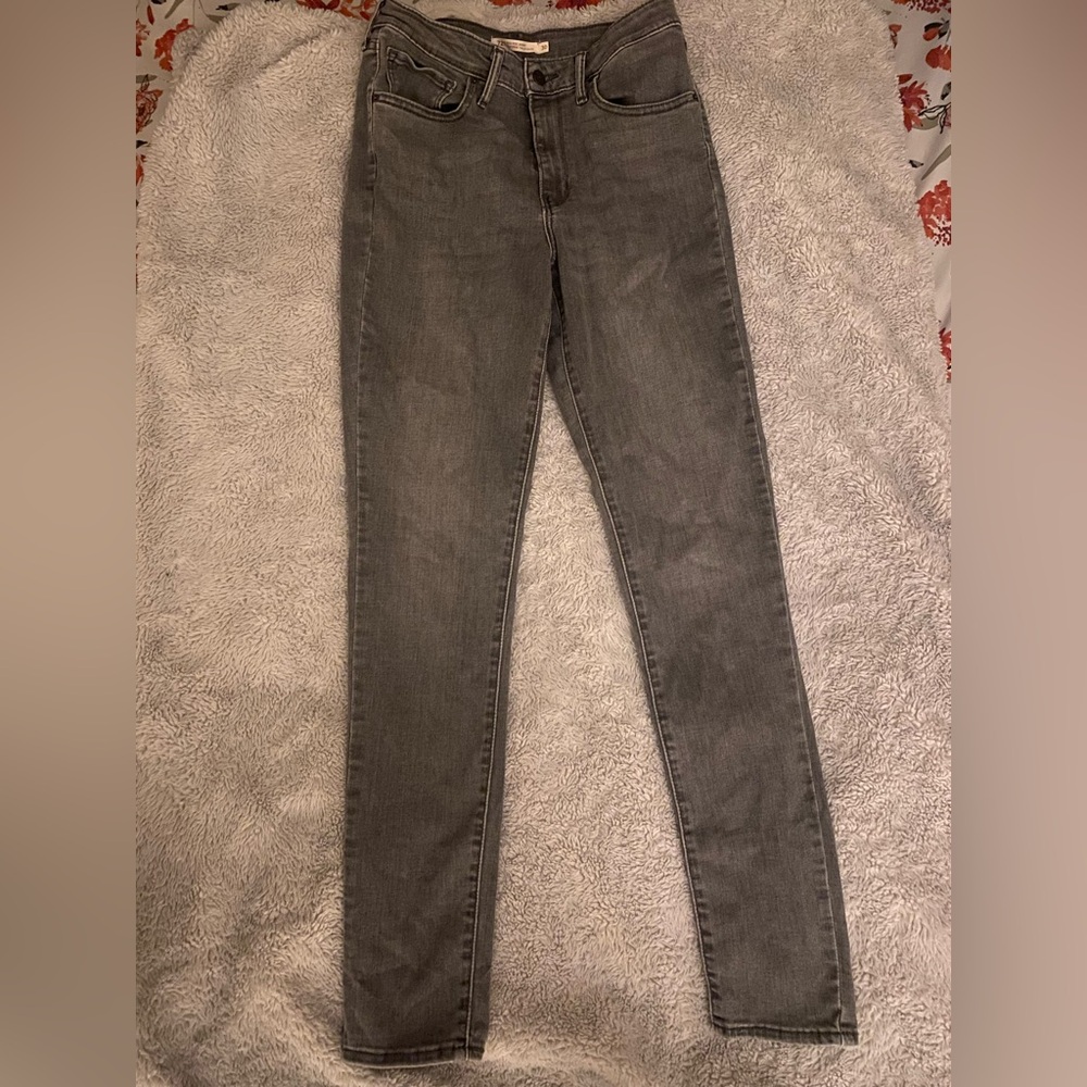 Levi's High Rise Skinny Jeans Grey Charcoal Wash Size 30
